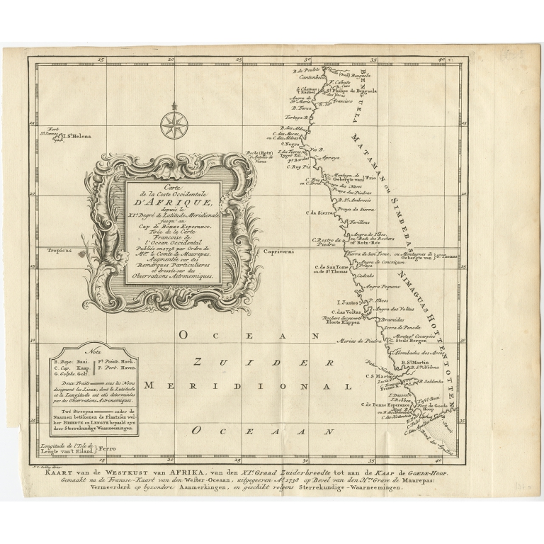 Kaart van de Westkust van Afrika (..) - Van Schley (1760)