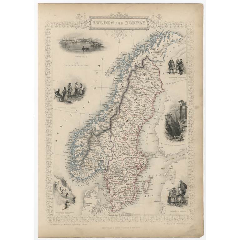 Sweden & Norway - Tallis (c.1851)