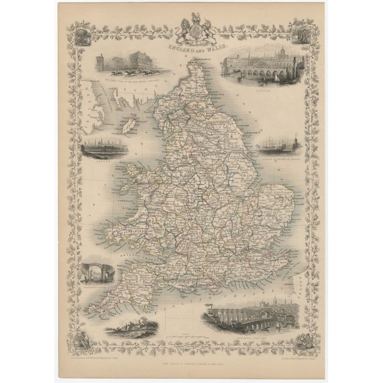 England and Wales - Tallis (c.1853)
