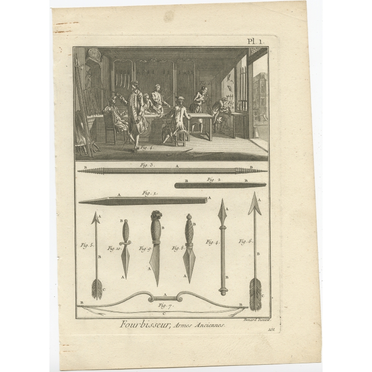 Fourbisseur, Armes Anciennes - Diderot (1751)