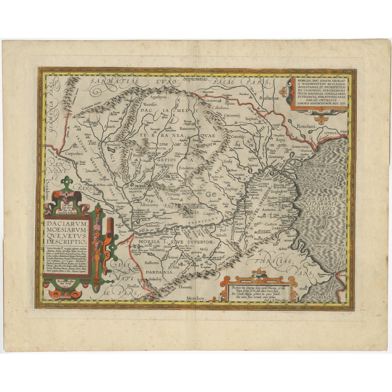 Daciarum, Moesiarum Que, Vetus Descriptio - Ortelius (1595)