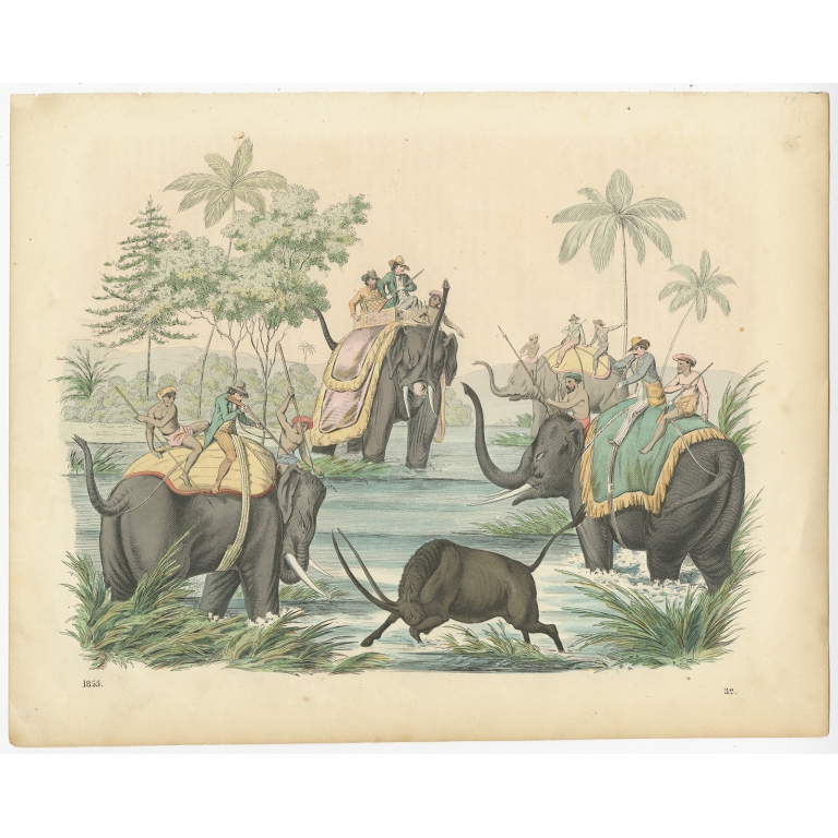 Untitled Print Bison Hunt - Hoffmann (1855)