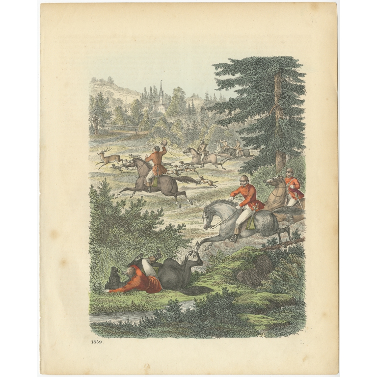 Untitled Print Deer Hunt - Hoffmann (1859)