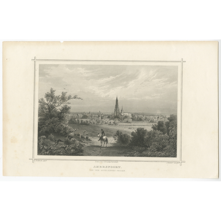 Amersfoort van den Appelenweg gezien - Richter (1858)