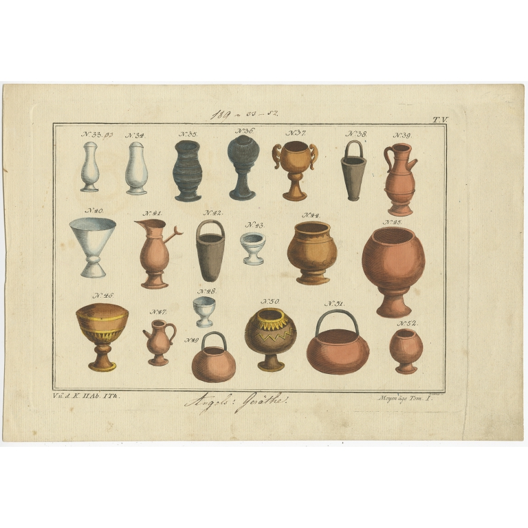 Pl. V Untitled print of Vessels - Weindl (1810)