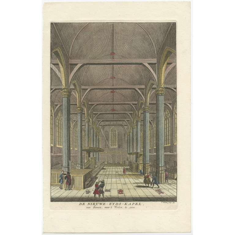 De Nieuwe-Zyds-Kapel van binnen, naar 't Westen, te zien - Goeree (1765)