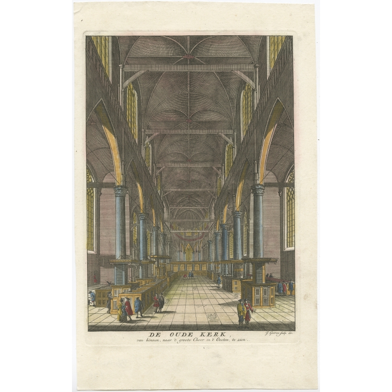 De Oude-Kerk van binnen, naar 't groote Choor in 't Oosten, te zien - Goeree (1765)