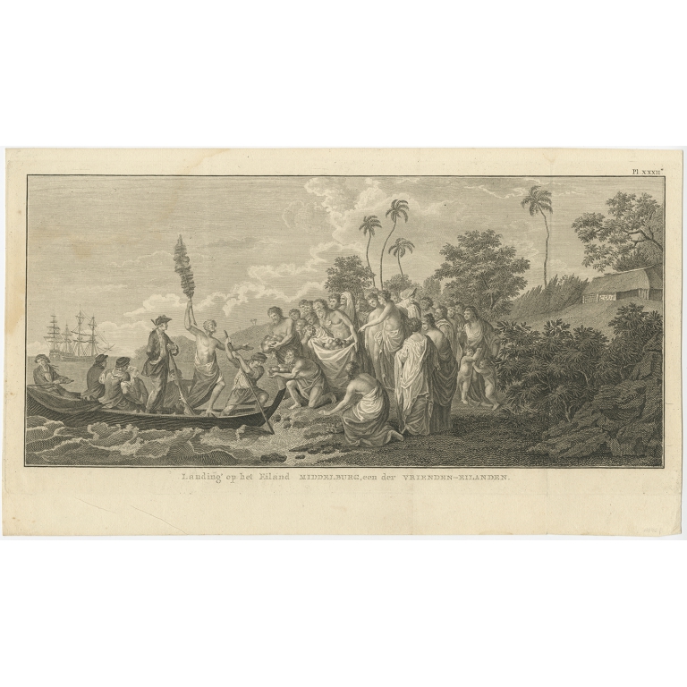 Landing op het eiland Middelburg (..) - Cook (c.1801)