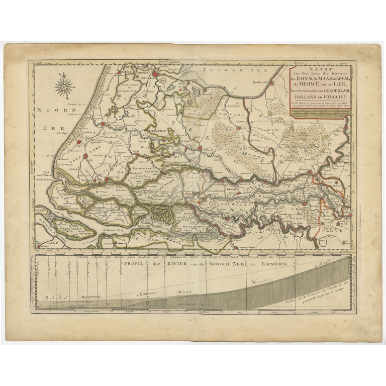 Kaart van den Loop der Rivieren (..) - Tirion (c.1750)
