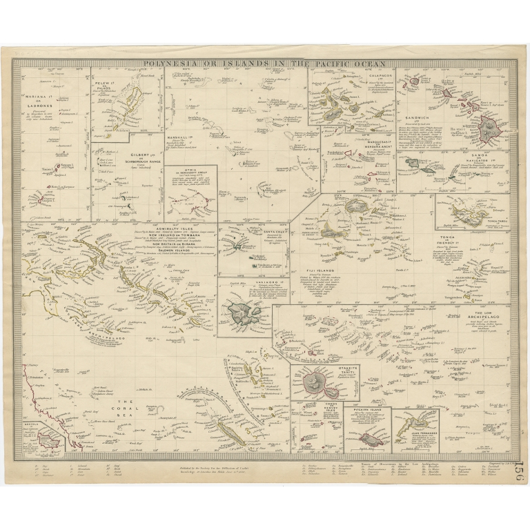 Polynesia or Islands in the Pacific Ocean - Walker (1840)