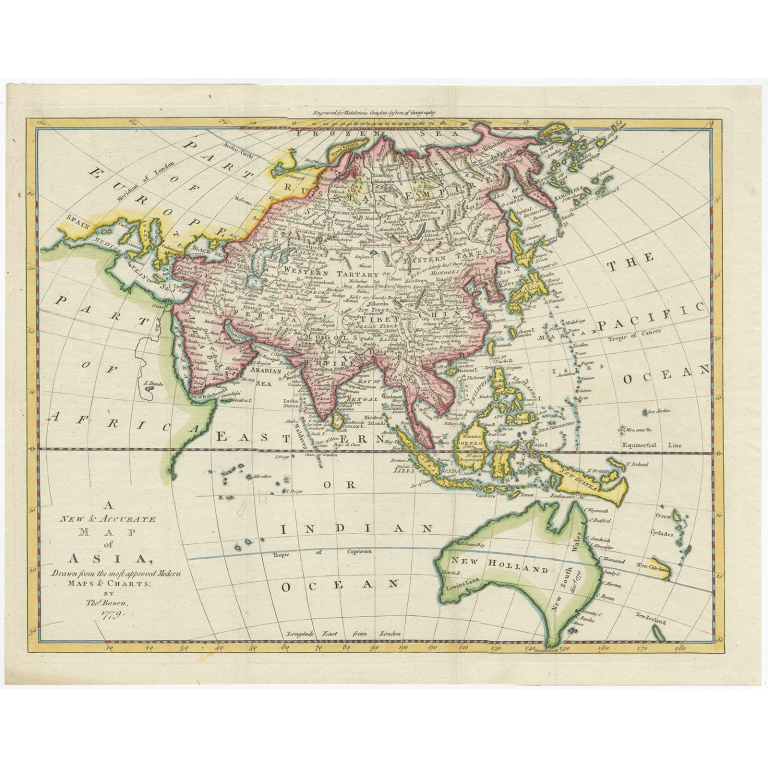 A New & Accurate Map of Asia - Bowen (1779)