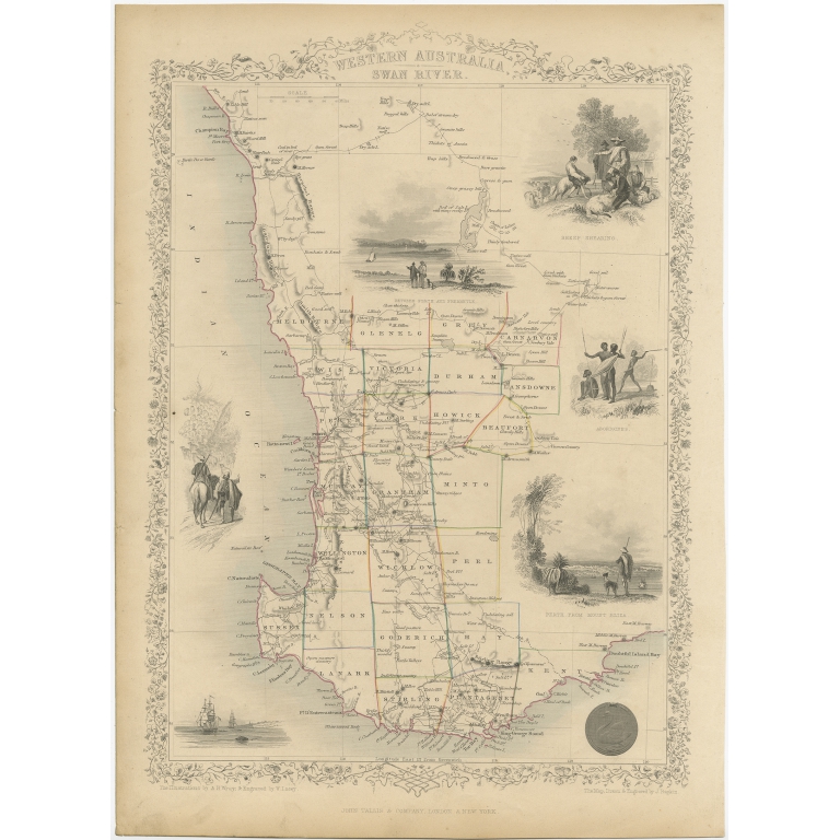 Western Australia, Swan River - Tallis (c.1850)