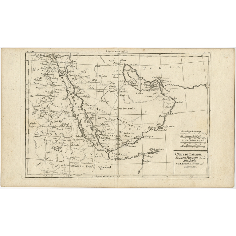 Carte de l'Arabie (..) - Bonne (1780)