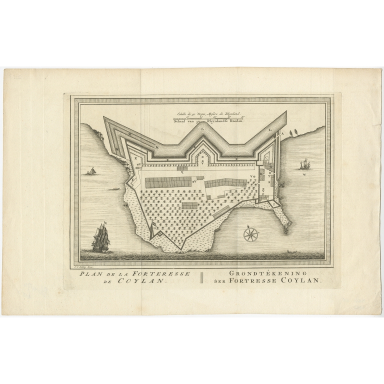 Plan de la Forteresse de Coylan - Van Schley (1755)