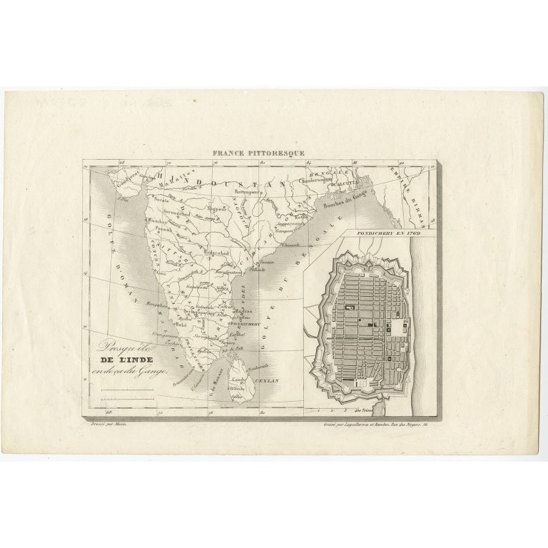Presqu'ile de l'Inde en de ca du Gange - Monin (c.1835)