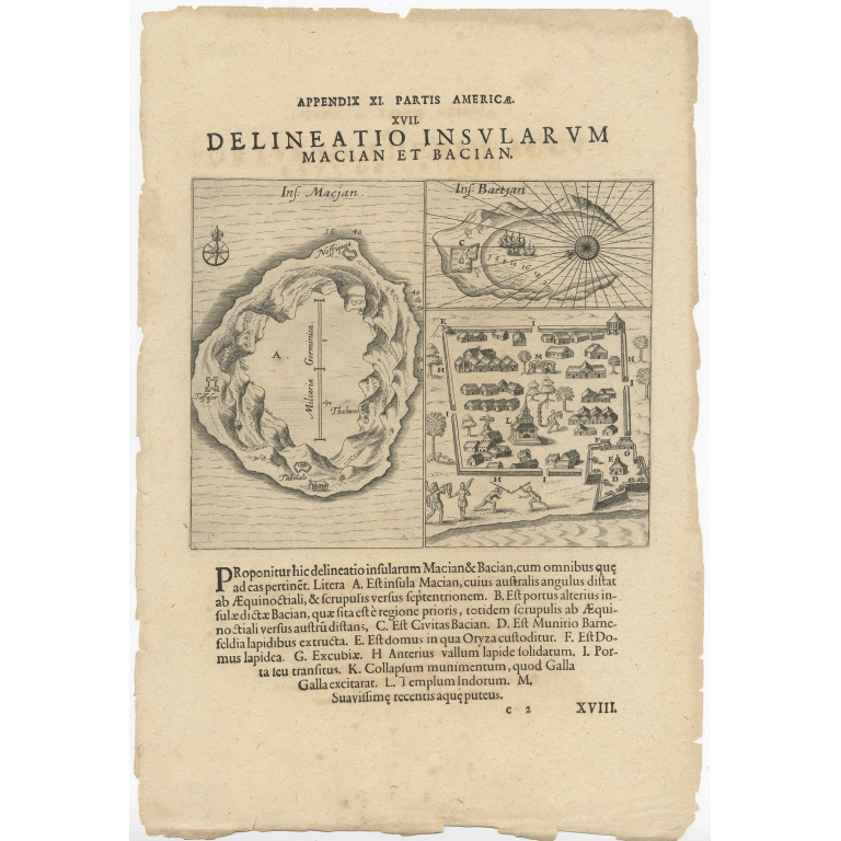 Delineatio Insularum Macian et Bacian - De Bry (1619)