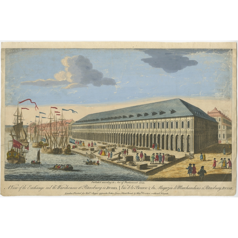 A View of the Exchange and the Warehouses at Petersburg (..) - Sayer (c.1790)