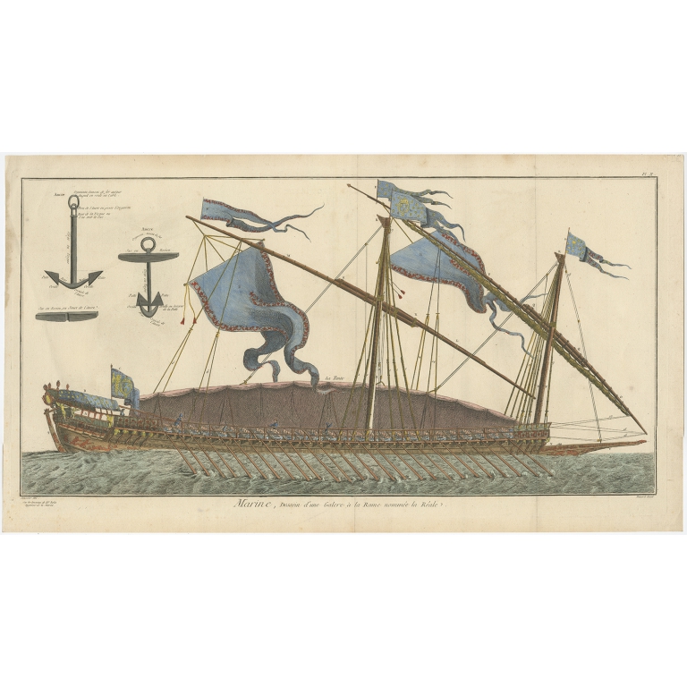 Marine, deissein d'une Galere (..) - Bénard (c.1775)