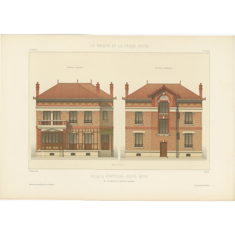 Pl. XLIII Villa a Fontenay-Sous-Bois - Chabat (c.1900)