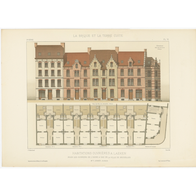 Pl. VI Habitations Ouvrières a Laeken - Chabat (c.1900)