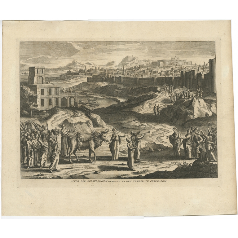 Offer der eerstelingen gebragt na den tempel te Jeruzalem - Calmet (1725)