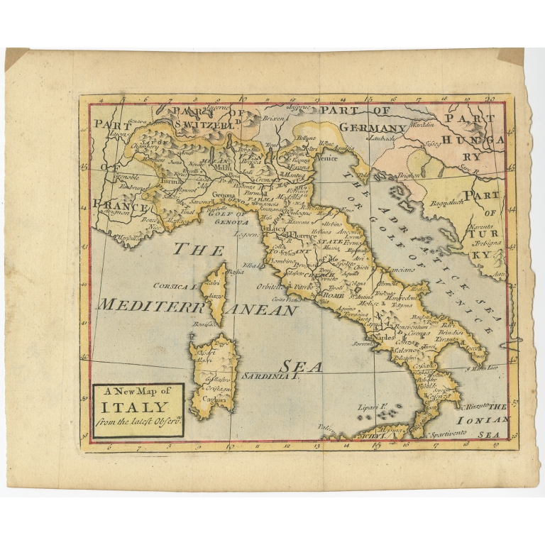 A New Map of Italy - Gordon (c.1745)