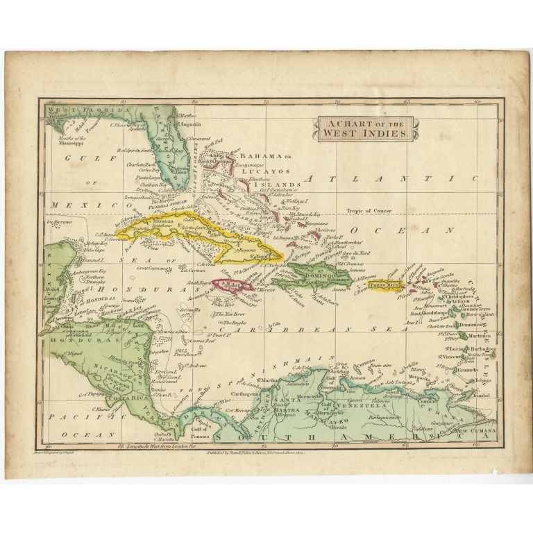 A Chart of the West Indies - Russell (1814)