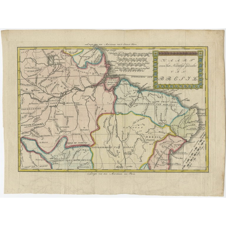 Kaart van het Noordlijk gedeelte van Bresil - Raynal (1784)