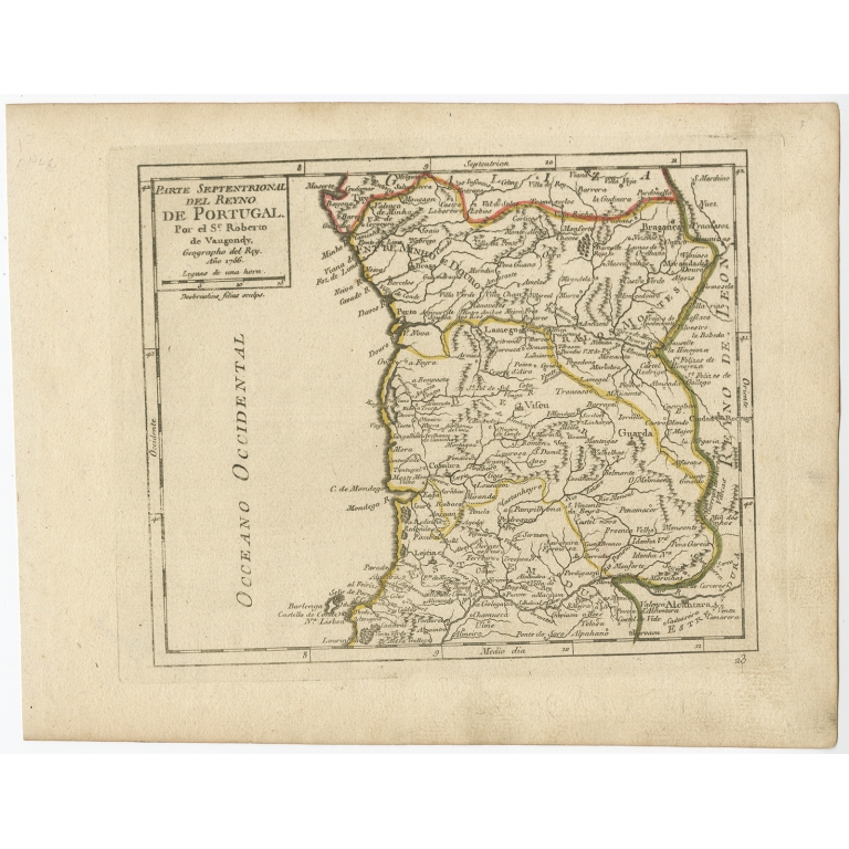 Parte Septentrionale del Reyno de Portugal - Vaugondy (1756)
