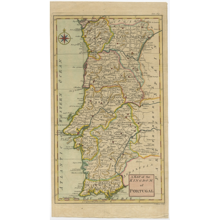 A Map of the Kingdom of Portugal - Gibson (1758)