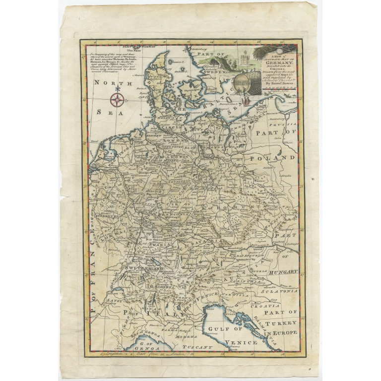A New & Accurate Map of Germany - Bowen (1747)