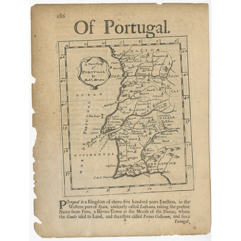 A New Map of Portugal - Morden (c.1690)