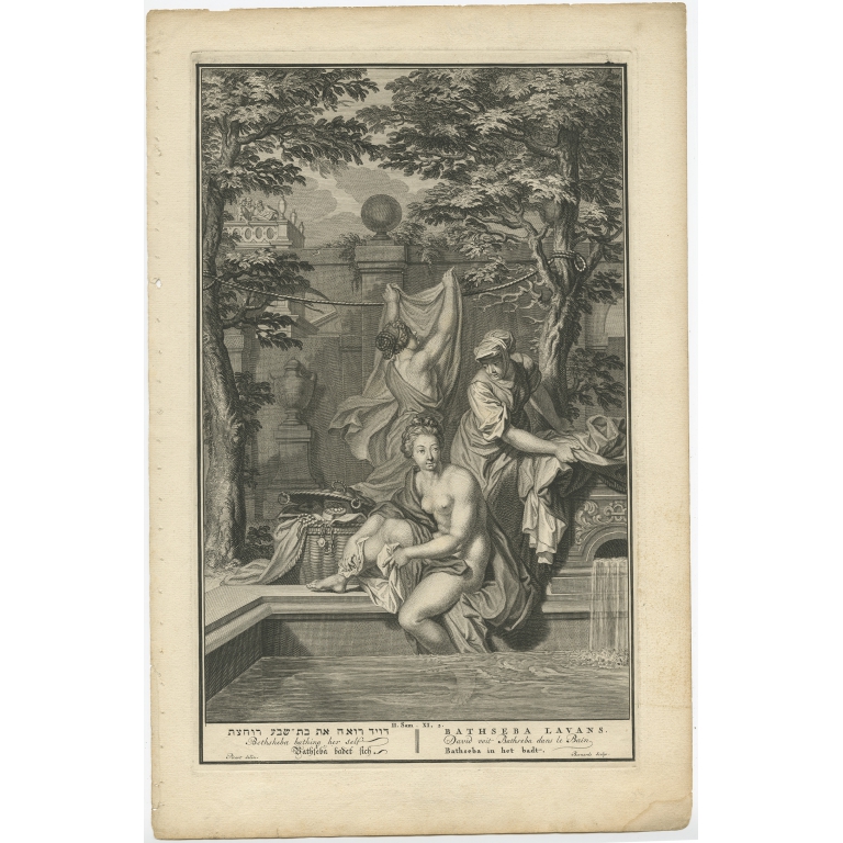 Bethsheba bathing her self - De Hondt (1728)