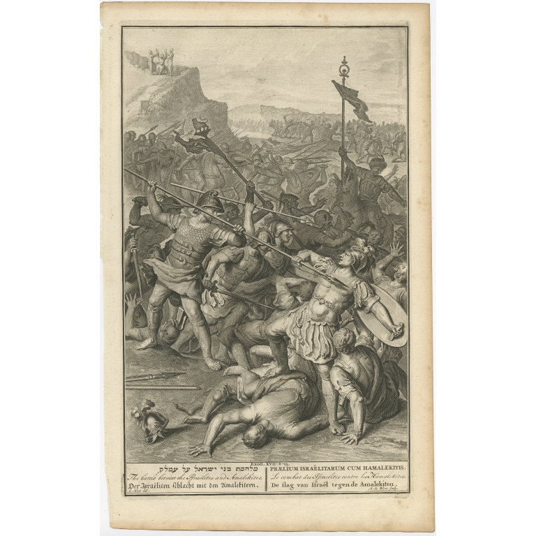 The battle betwixt the Israëlites and Amalekites - De Hondt (1728)