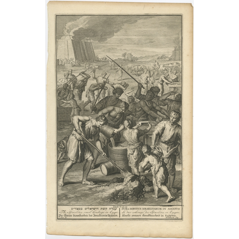 The Israëlites cruel bondage in Egypt - De Hondt (1728)