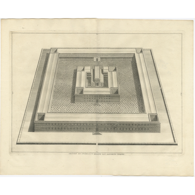 Gezicht en opgehaalde hoogte van Salomons Tempel - Calmet (1725)