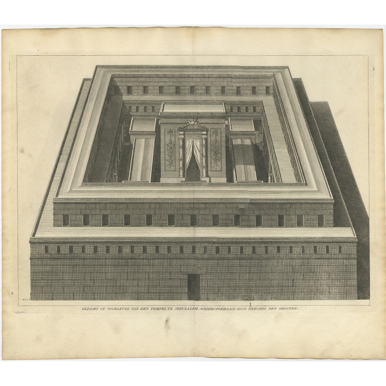 Gezicht of Voorgevel van den Tempel te Jeruzalem - Calmet (1725)