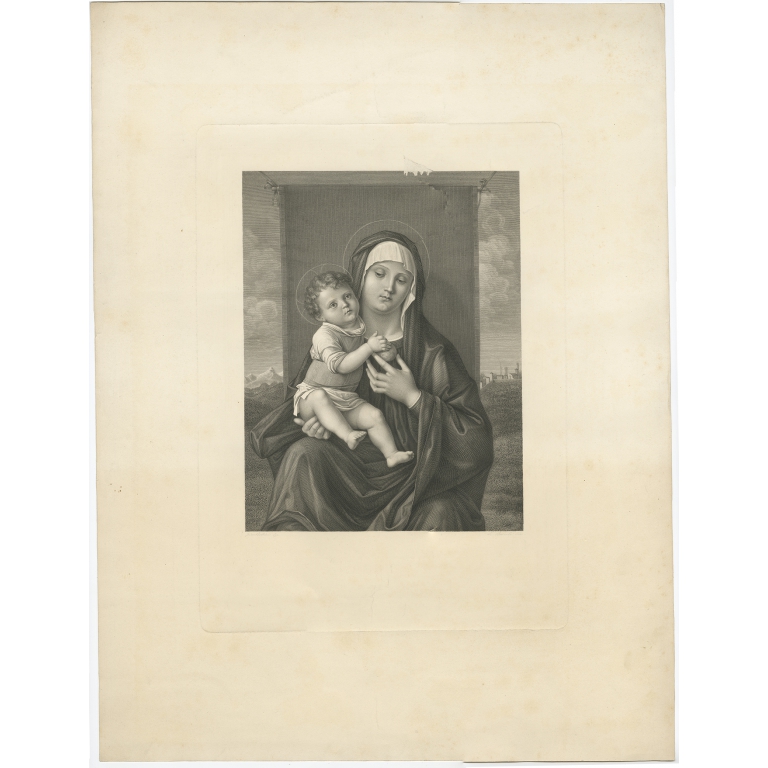 Untitled antique print Mary and Christ - Boscato (c.1880)