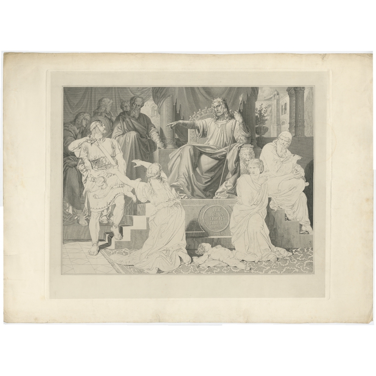 Antique print Solomon's Judgement - Anonymous (c.1890)