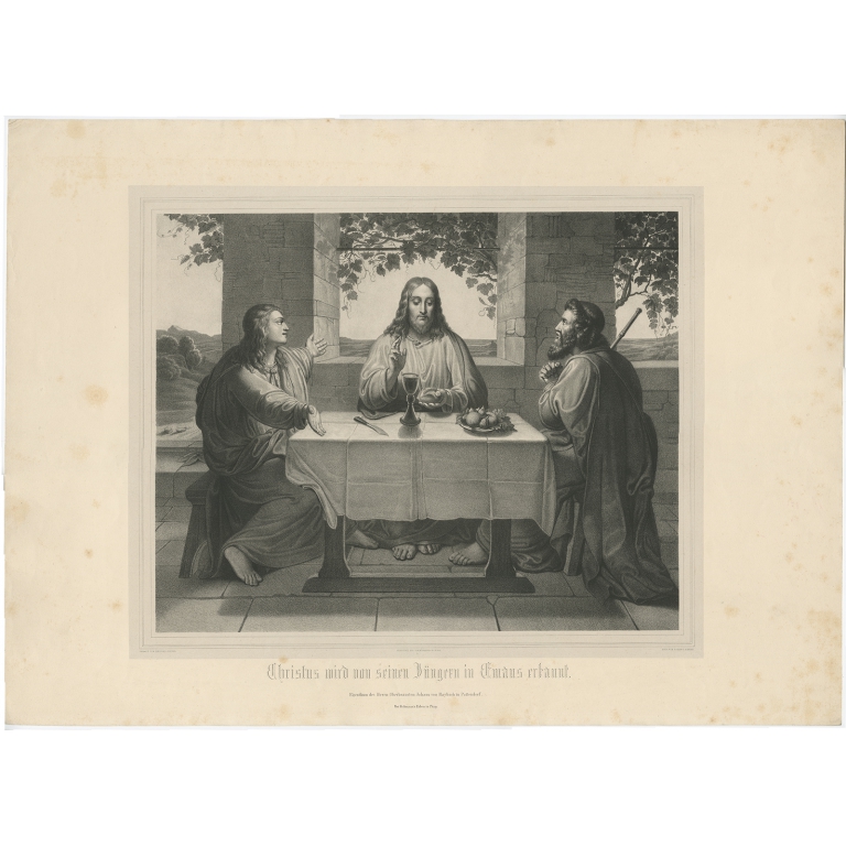 Christus wird von seinem Jüngern in Emaus erkannt - Theer (c.1850)