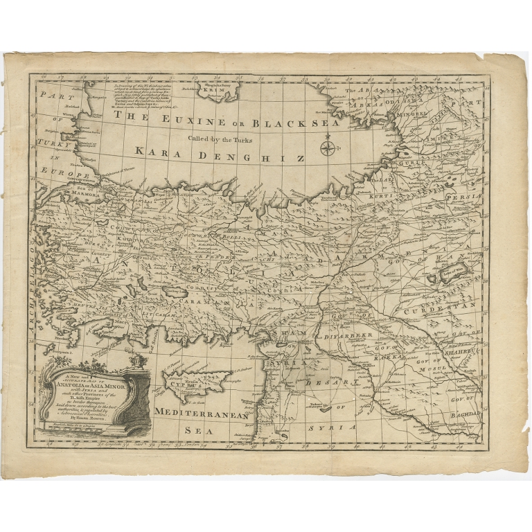 A New and Accurate Map of Anatolia or Asia Minor (..) - Bowen (1747)