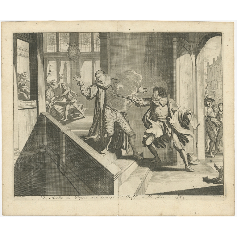 De Moordt des Prinsen van Oranje (..) - Luyken (c.1700)