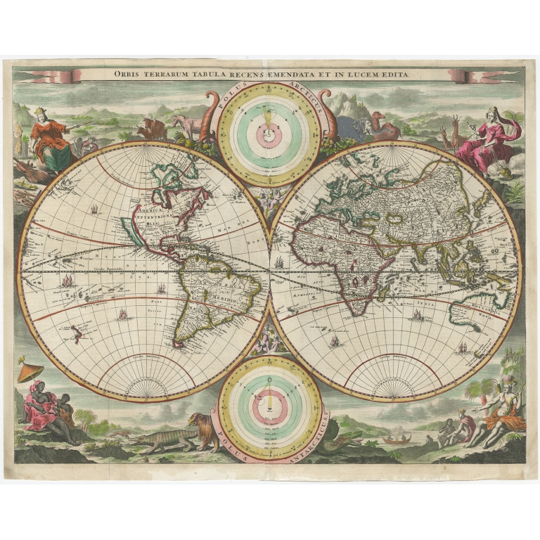 Orbis Terrarum Tabula Recens Emendata et in Lucem Edita - Stoopendaal (c.1714)