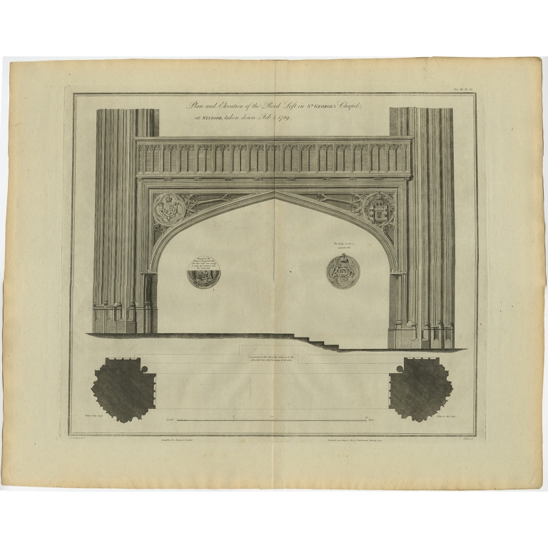 Plan and Elevation of the Rood Loft (..) - Basire (1790)