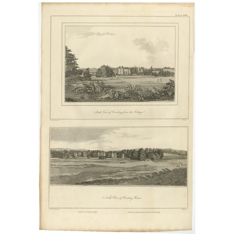 South View of Cowdray (..) - Basire (1796)