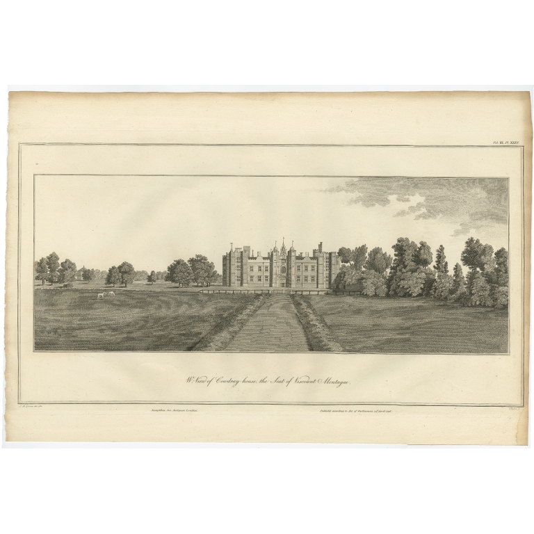W. View of Cowdray (..) - Basire (1796)