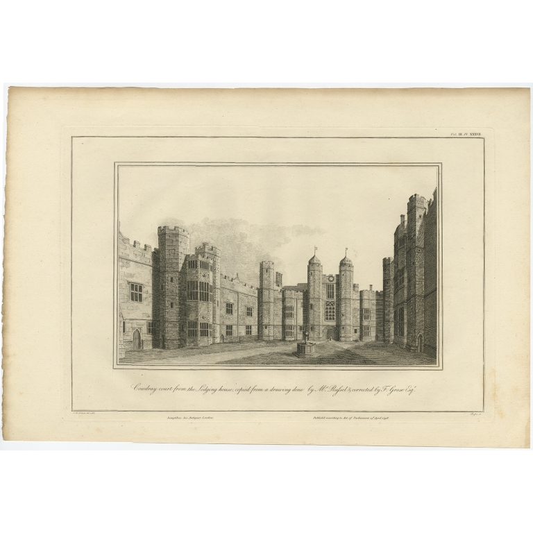 Cowdray Court from the Lodging house (..) - Basire (1796)