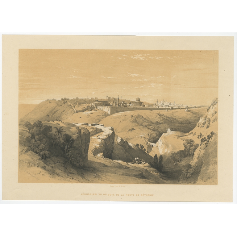 Jerusalem vu du Cote de la Route de Bethanie - Roberts (1845)