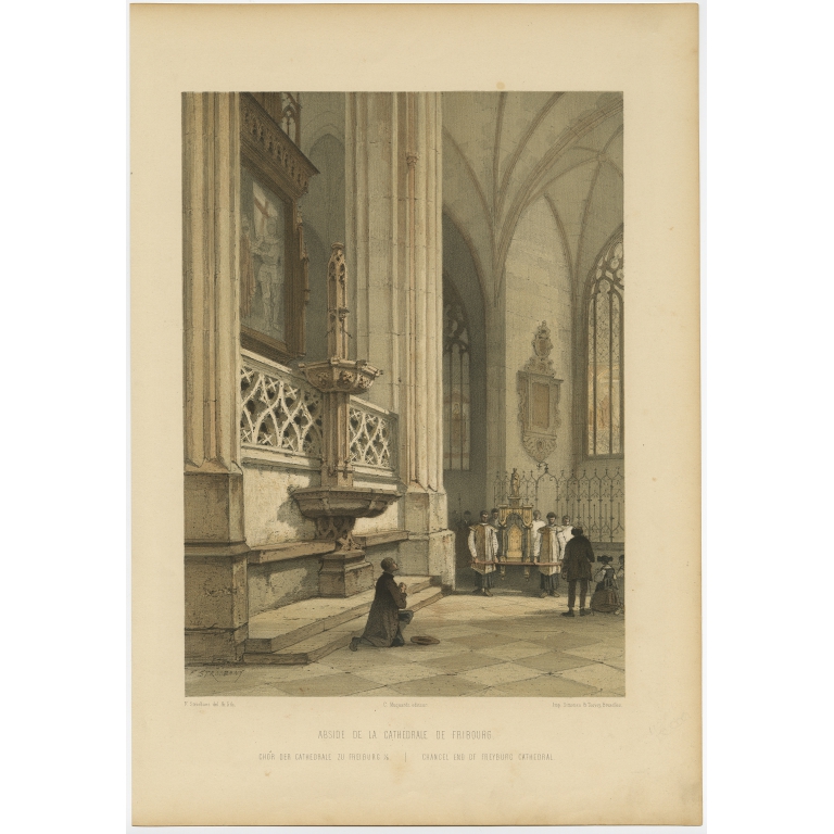 Abside de la Cathedrale de Fribourg - Stroobant (1860)