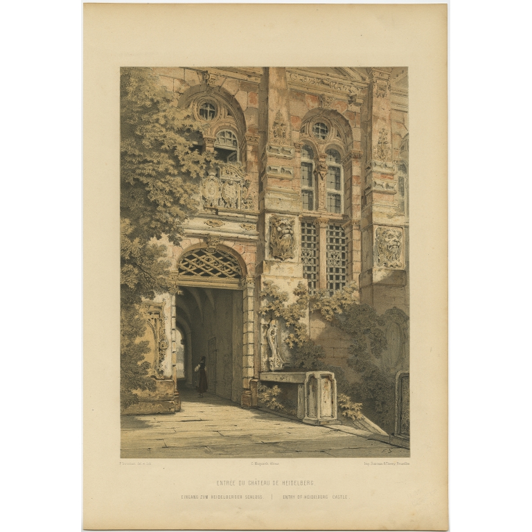 Entree du Chateau de Heidelberg - Stroobant (1860)